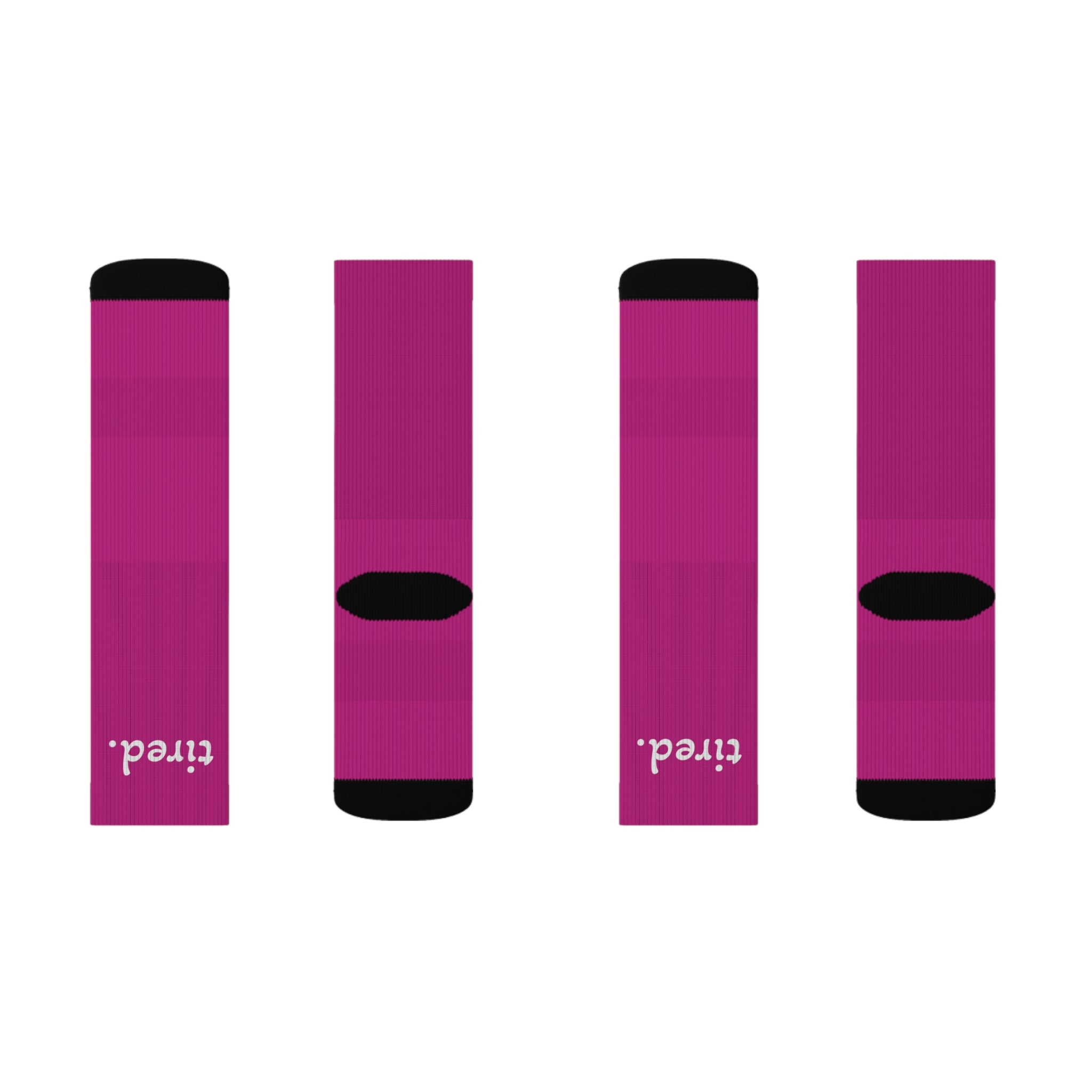 Long, comfy socks that say what you're thinking: tired. Perfect for lazy days, bad moods, or doing absolutely nothing—in style.