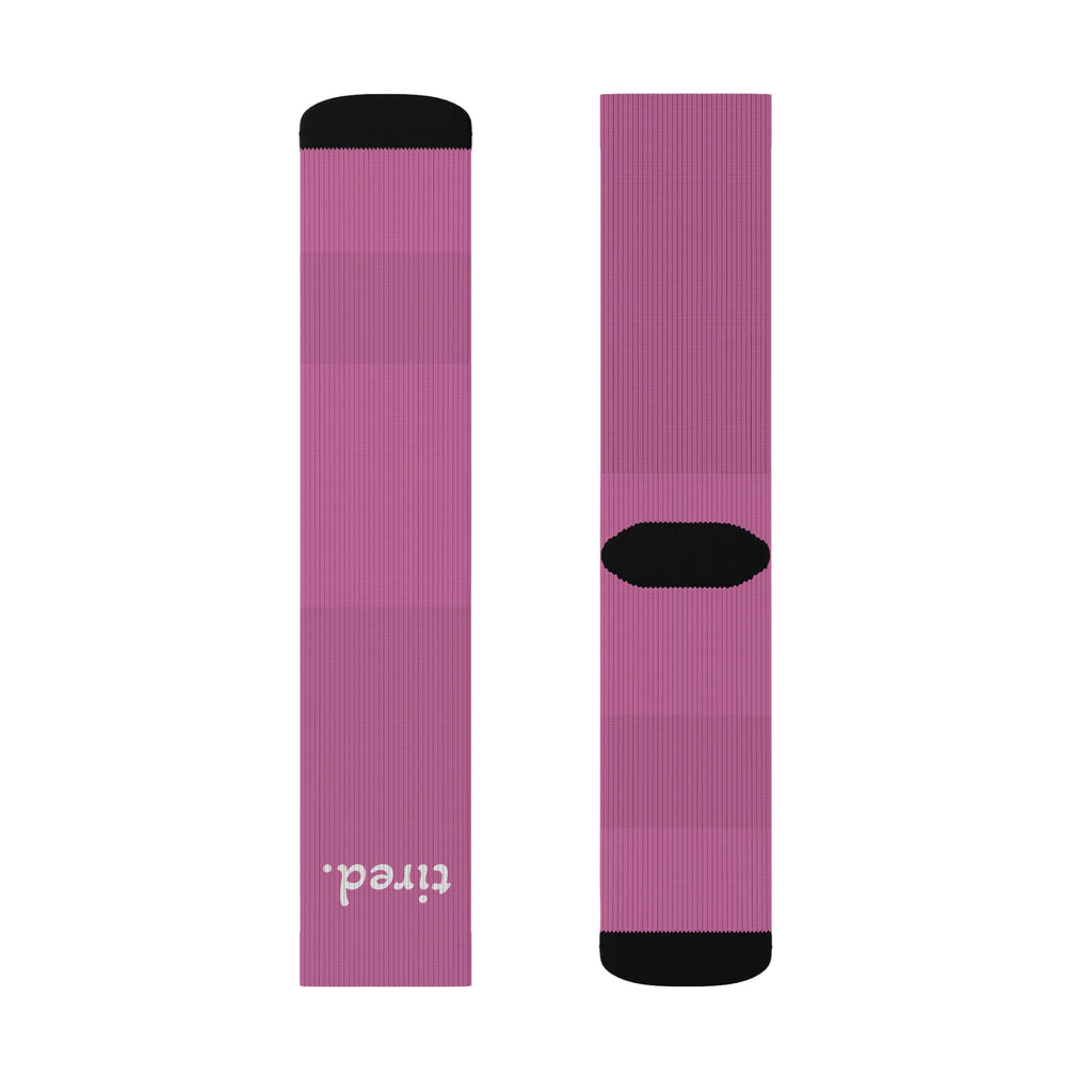 Long, comfy socks that say what you're thinking: tired. Perfect for lazy days, bad moods, or doing absolutely nothing—in style.